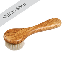 Laden Sie das Bild in den Galerie-Viewer, Gesichtsbürste Olivia - mit Stiel und weiche helle Borsten